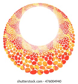 orange with yellow mosaic circle stones template
