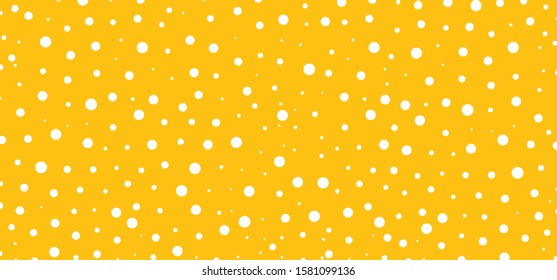 Orange, yellow polka dot point pattern Memphis pois design Seamless shape Vector fabric textures background banner. Funny retro pop art 80 70 years style. Circle buttons. Christmas xmas