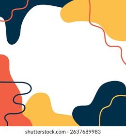 orange yellow pop colorful flat design illustration template border and frames