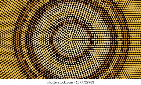 Orange and Yellow Radial Dot Background Vector