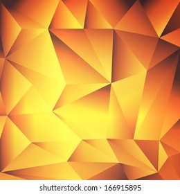 Orange, yellow, red abstract background crystal or gold texture vector template concept