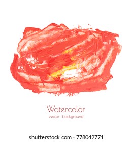 Orange, yellow, red marble hand painted background texture. Abstract oil backdrop on canvas with dry brush splash, strokes, stains, spots, blots. Acrylic vector illustration card design. Fluid art.