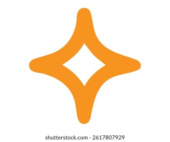 Orange or Yellow Star Shape Icon, Fully Editable Vector Illustrator EPS File.