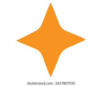 Orange or Yellow Star Shape Icon, Fully Editable Vector Illustrator EPS File.