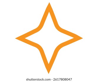 Orange or Yellow Star Shape Icon, Fully Editable Vector Illustrator EPS File.