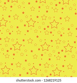 Orange and yellow stars retro pattern vector