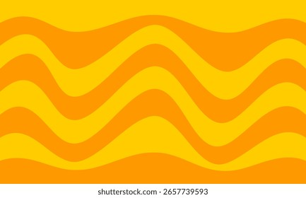 Naranja Rayas amarillas Líneas Curvas de onda Estilo divertido Bandera Cortina Gráfico Fondo abstracto