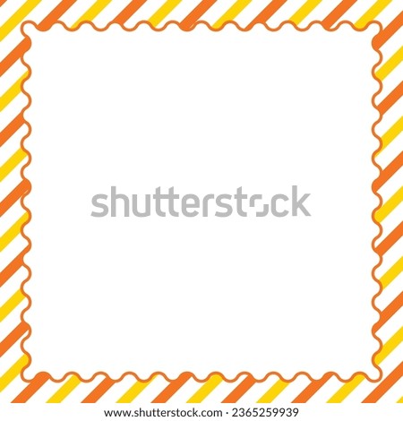 Orange and Yellow stripes outer border with wave style inner border for Halloween