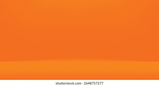 Orange and yellow Studio background. Orange and yellow Background Empty Room Studio with table. Space for selling products on the website. Abstract green showroom. 