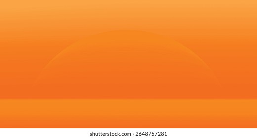 Orange and yellow Studio background. Orange and yellow Background Empty Room Studio with table. Space for selling products on the website. Abstract green showroom. 