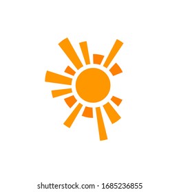 diseño de logotipo amarillo anaranjado Sun brillante Ilustración vectorial