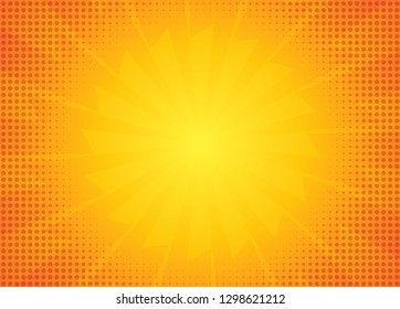 Orange and Yellow sun rays Background