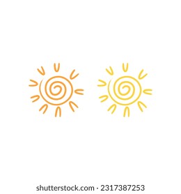 Orange Yellow Sun Vector Illustration perfect as Logo isolated on White