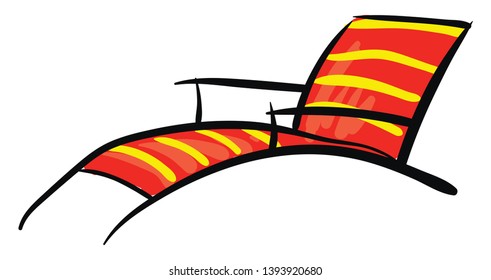 Orange and yellow sunbed illustration vector on white background 