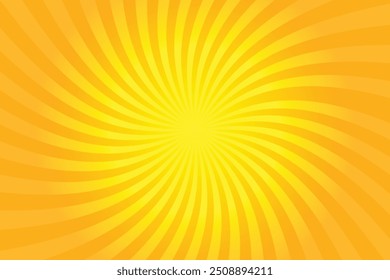 Orange yellow sunburst background. Anime effect element