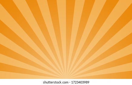 Orange And Yellow Sunburst Background - Vector Illustration