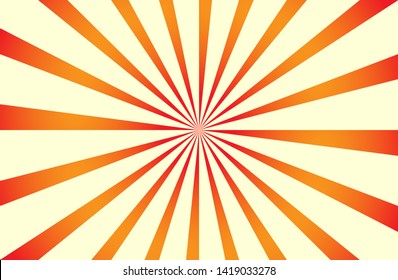 Orange yellow sunshine colorful vector background. Abstract sunburst swirl design wallpaper for template business social media advertising, banner, cover.