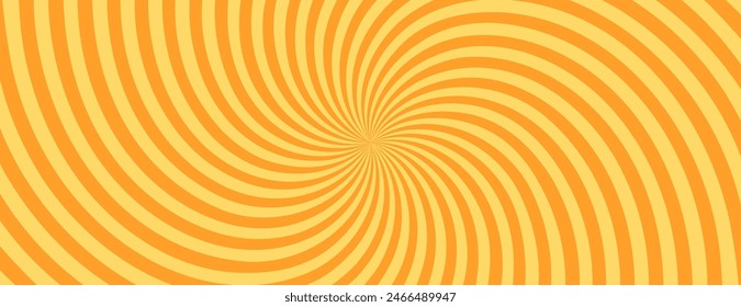 Orange and Yellow Swirl Background. Candy Spiral Backdrop. Abstract Frame for Banner and Promotion Template.