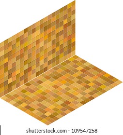 orange yellow tile isometric mosaic backdrop