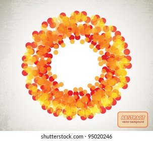 Orange and yellow transparent circles arranged in ring