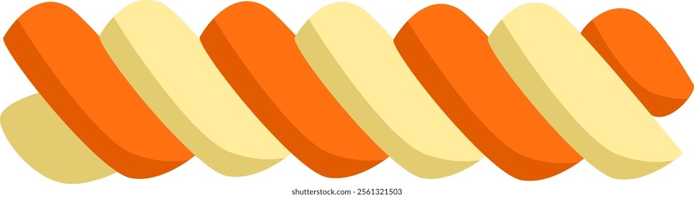 Orange and yellow twisted candy forming a seamless pattern, perfect for backgrounds, wrapping paper, fabric prints, and other design projects related to sweets, confectionery, and playful themes