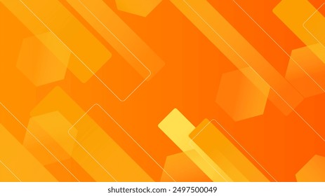 Orange and yellow vector abstract geometrical shape modern background