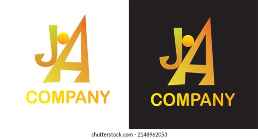 orange and yellow vector logo with the initials JA