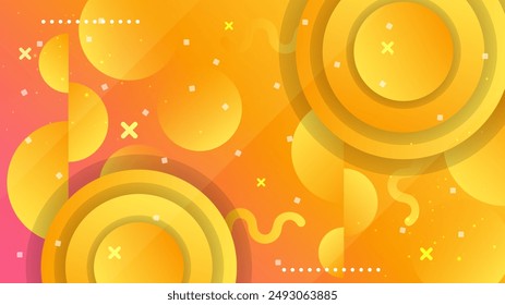 Orange and yellow vector modern abstract background with shapes