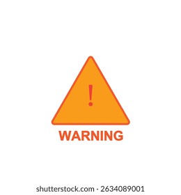 orange and  yellow warning sign with white exclamation mark icon vector illustration warning icon isolated on white background . 