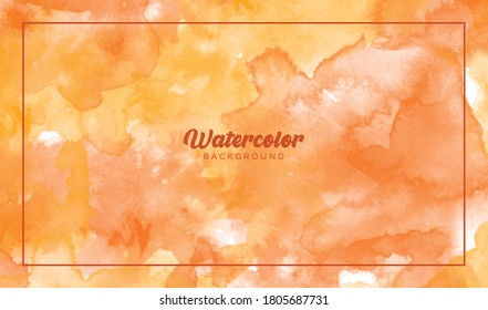 Orange and yellow watercolor abstract background