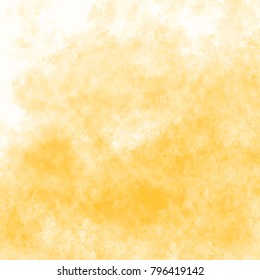 orange yellow watercolor cloudscape pattern with lighter and darker areas and fringed border, vector illustration