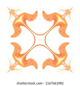 orange yellow watercolor retro ornament tile pattern, vector illustration