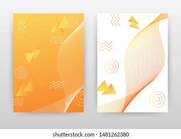 Orange, yellow waved lines on white and orange design for annual report, brochure, flyer, poster. Abstract background vector illustration flyer, leaflet, poster. Business abstract A4 brochure template