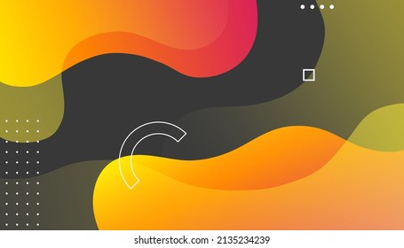 Orange and yellow waves background. Fluid shapes composition. Fit for presentation design. website, basis for banners, wallpapers, brochure, posters