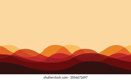 Orange and Yellow Waves background illustration, simple decorative autumn background