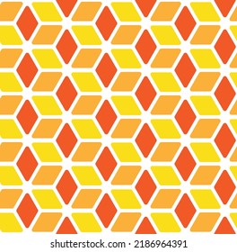 Orange yellow and white abstract Tile Pattern