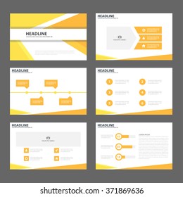 Orange yelow presentation templates Infographic elements flat design set for brochure flyer leaflet marketing advertising