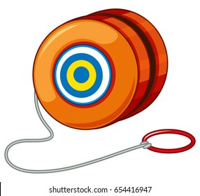 Orange yoyo with red ring illustration