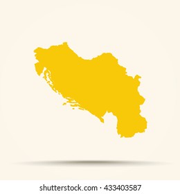 Orange Yugoslavia Map Illustration