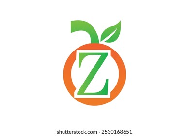 Modelo de design vetorial do logotipo laranja Z