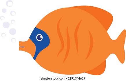 orange Zebrasoma Concept vector color icon design, Deep sea creature symbol, Aquatic Elements Sign, Underwater animal stock illustration