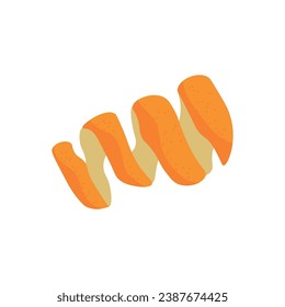 Orange zest on white background