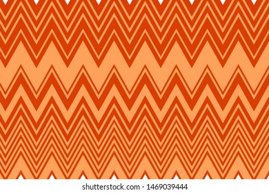Orange zig-zag pattern Geometric vector background 