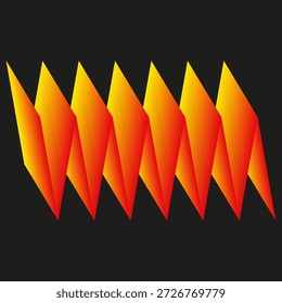 Orange zigzag wave. Heat graph peak. Abstract line Vector. Red gradient flow. EPS 10. - Powered by Shutterstock - Get 15% off with code: PIKWIZARD15