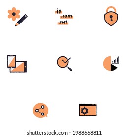 Orange-based homepage creation icon set