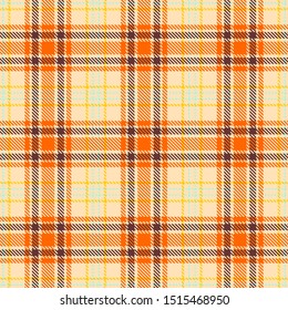 Orange,Beige,Brown,Blue and Yellow Tartan Plaid Scottish Seamless Pattern. Texture from tartan, plaid, tablecloths, shirts, clothes, dresses, bedding, blankets and other textile.