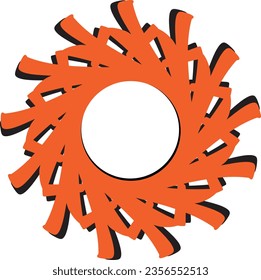 Orange-black logo; shadow; abstract; star; orange star