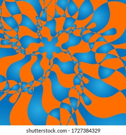 orange-blue background with bewitching patterns fantastic abstraction wallpaper for design