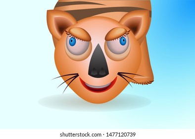 Orange-brown cat with big, scary eyes