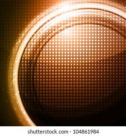Linhas de tecnologia laranja-marrom no design de padrão de metal - fundo vetorial
